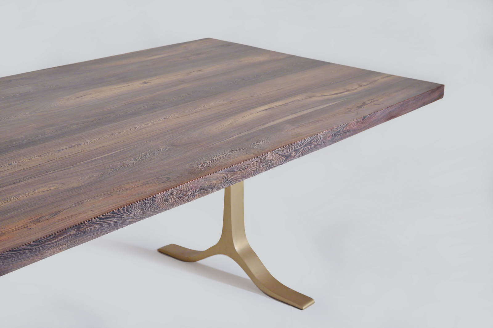 Bespoke Conference Table Reclaimed Wood on Brass Bases