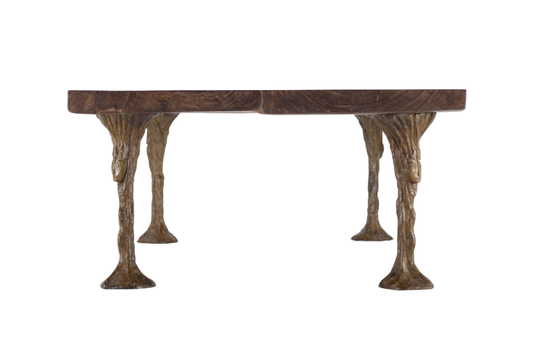 Artist Collaboration Bronze Dining Table by Jean Bilquin
