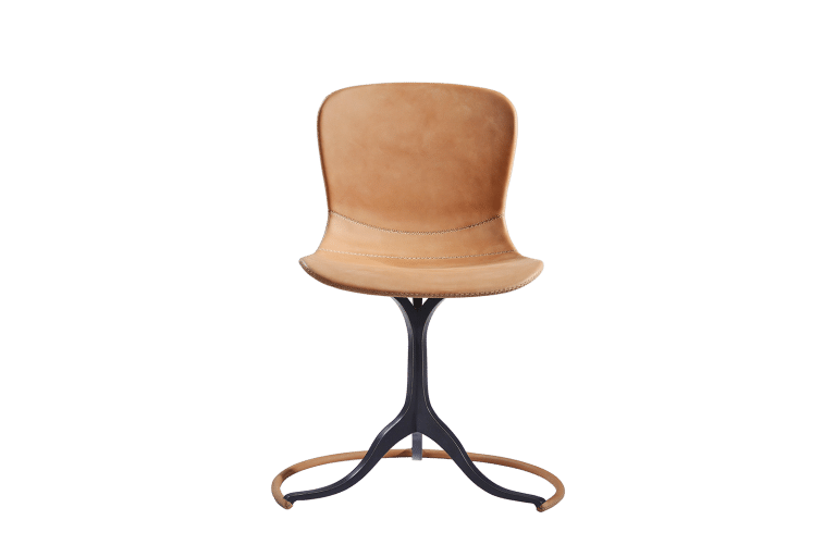 PT42 Chair + Ring, Hand Stitched Leather, Sand Cast Brass