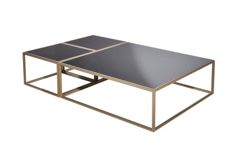 Customized Modular Brass and Glass Low Table
