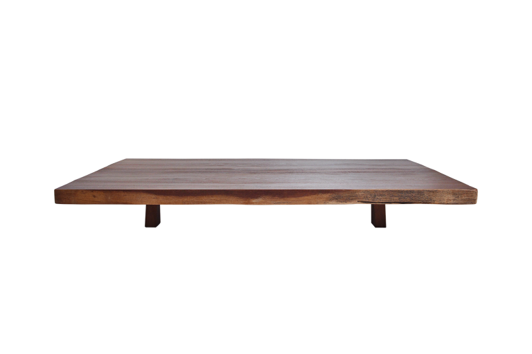 Coffee Table Antique Hardwood and Wood Base