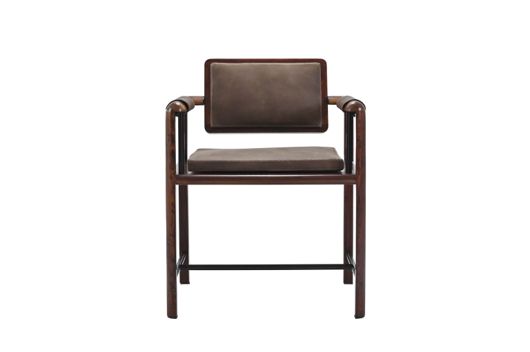 PTR11 Chair, Reclaimed Hardwood,Hand Stitched Leather Seating