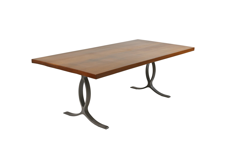 Working / Desk, Reclaimed Hardwood, Sand Cast Aluminum Base