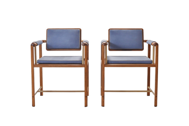 PTR11 Chair, Reclaimed Teng Hardwood, Hand Stitched Leather Seating